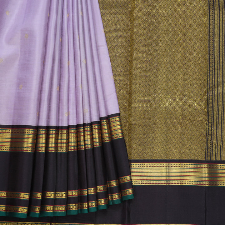 Hayagrivas Handloom Lilac Kanjivaram Silk Saree with Deep Nagapazham Border SSCBF108G1-2