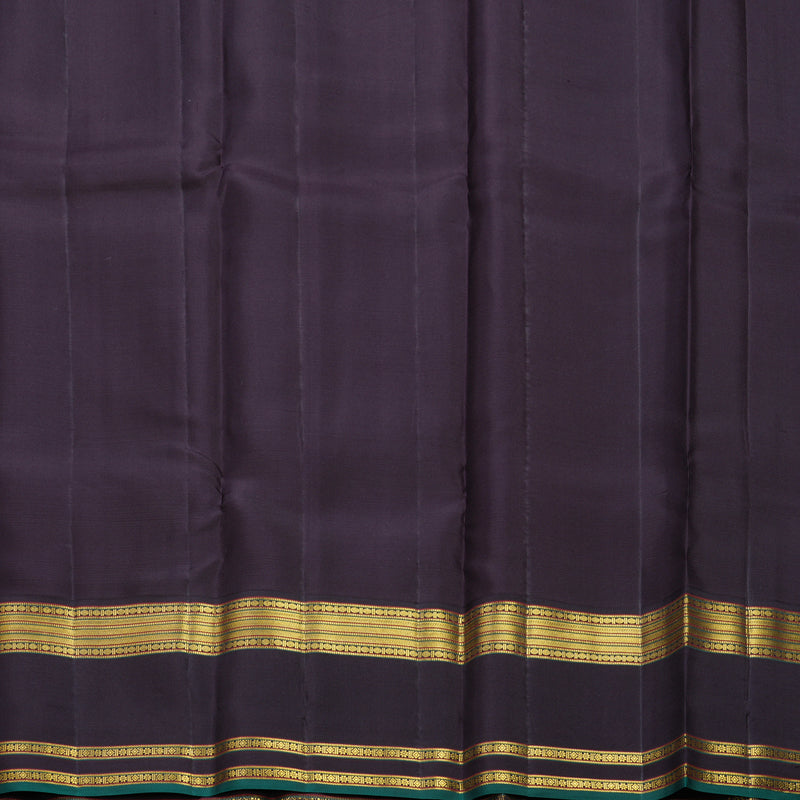 Hayagrivas Handloom Beige Kanjivaram Silk Saree with Deep Jamun Border SSCBF108G1-3