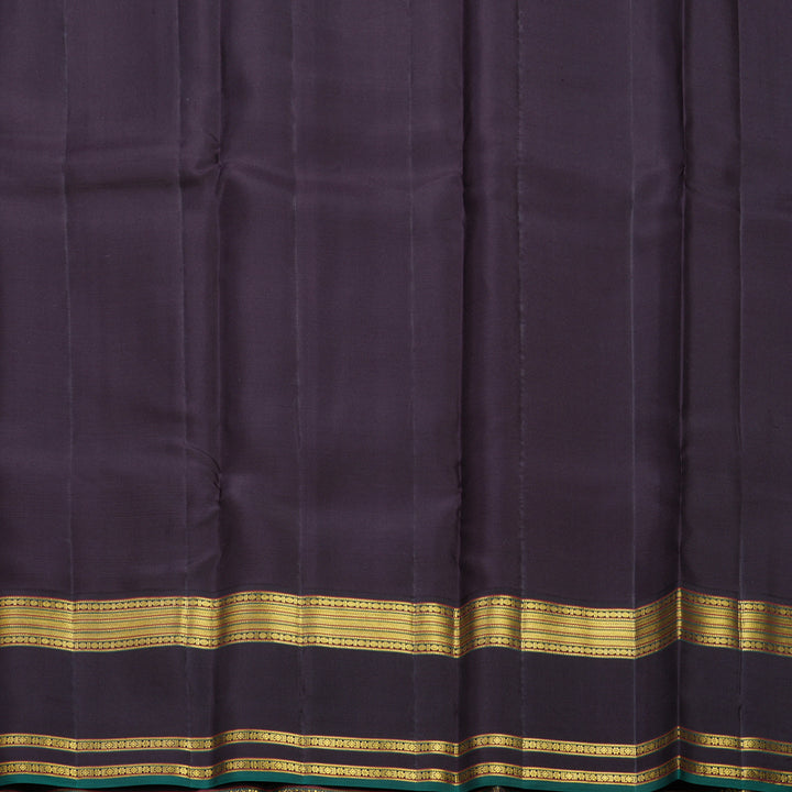 Hayagrivas Handloom Beige Kanjivaram Silk Saree with Deep Jamun Border SSCBF108G1-3