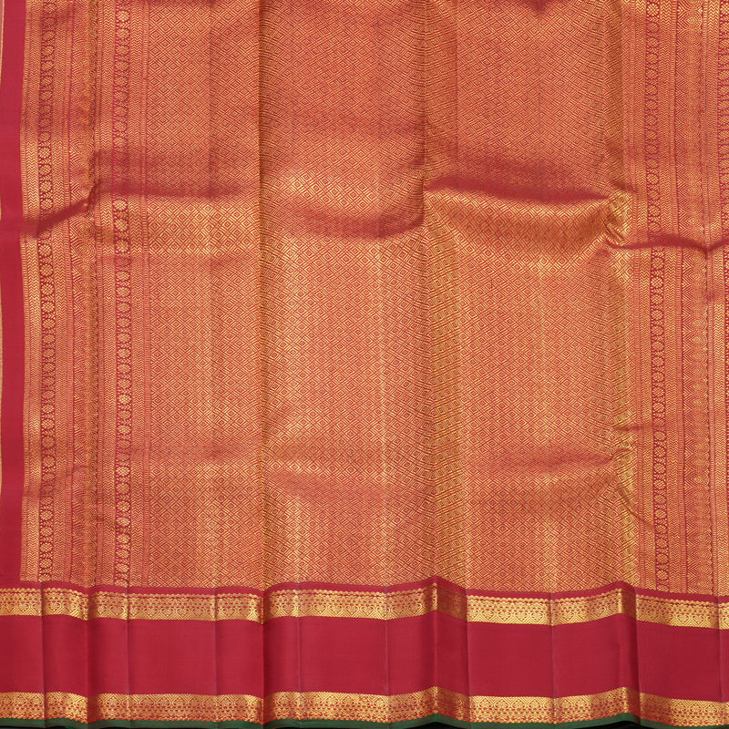 Hayagrivas Handloom Sandal Kanjivaram Silk Saree with Red Border SSCBF108G1-5