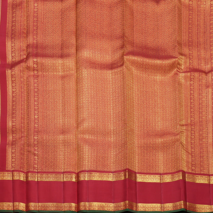 Hayagrivas Handloom Sandal Kanjivaram Silk Saree with Red Border SSCBF108G1-5