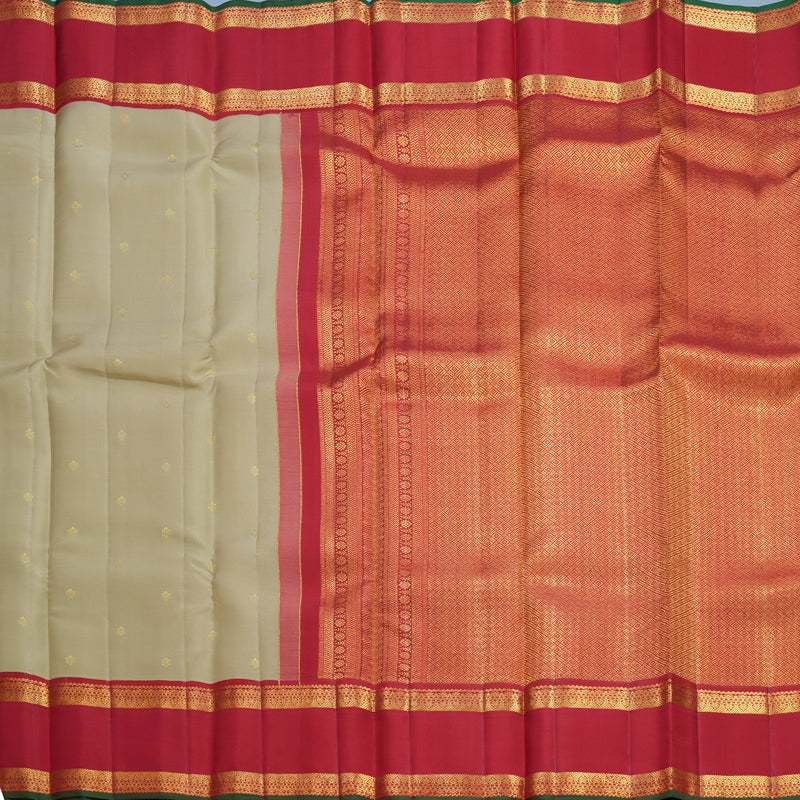 Hayagrivas Handloom Sandal Kanjivaram Silk Saree with Red Border SSCBF108G1-5