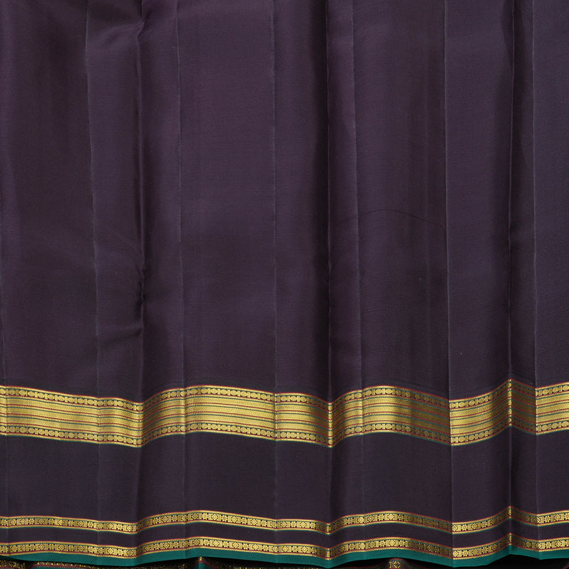 Hayagrivas Handloom Lavender Kanjivaram Silk Saree with Deep Jamun Border SSCBF108G1-6