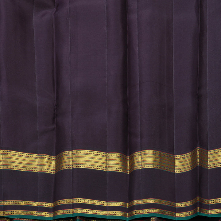 Hayagrivas Handloom Lavender Kanjivaram Silk Saree with Deep Jamun Border SSCBF108G1-6