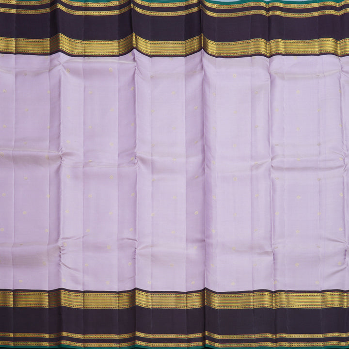 Hayagrivas Handloom Lavender Kanjivaram Silk Saree with Deep Jamun Border SSCBF108G1-6
