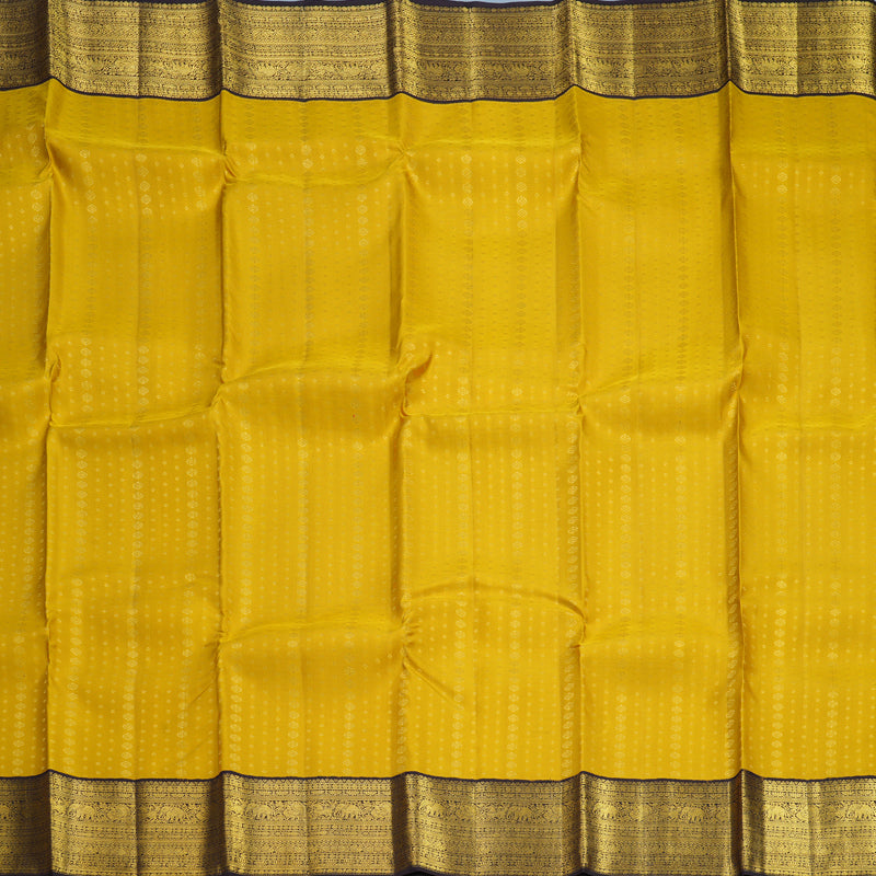 Hayagrivas Handloom Golden Yellow Kanjivaram Silk Saree with Deep Nagapazham Border SSCBF108G13-1