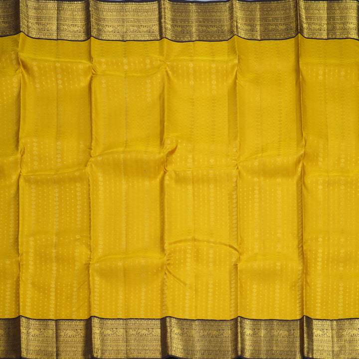 Hayagrivas Handloom Golden Yellow Kanjivaram Silk Saree with Deep Nagapazham Border SSCBF108G13-1