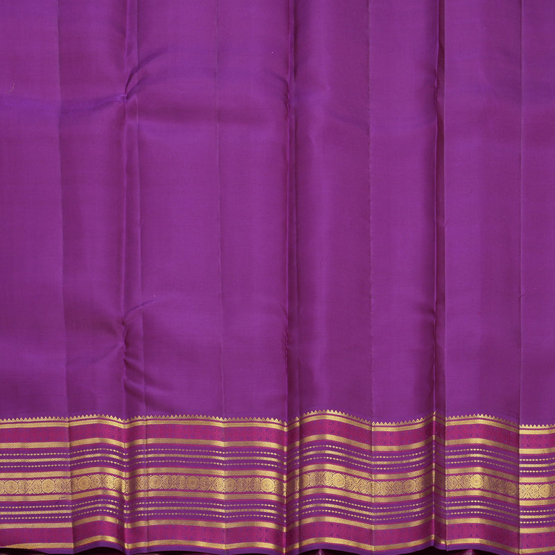 Hayagrivas Handloom Mild Peach Kanjivaram Silk Saree with Purple Border SSCBF108G14-1