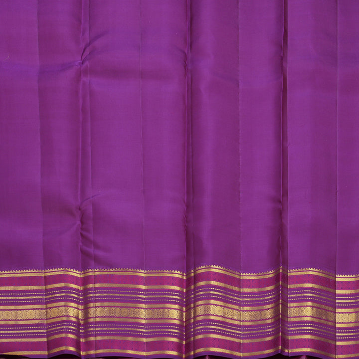 Hayagrivas Handloom Mild Peach Kanjivaram Silk Saree with Purple Border SSCBF108G14-1