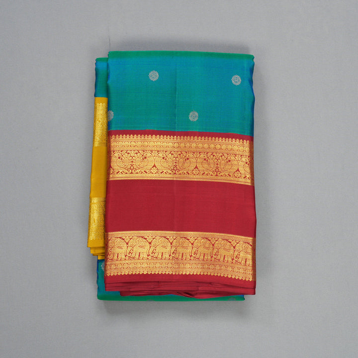 Hayagrivas Handloom Mayilkazhuthu Kanjivaram Silk Saree with Ganga Jamuna Border SSCBF108G15-5