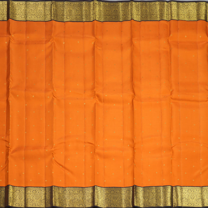 Hayagrivas Handloom Orange Kanjivaram Silk Saree with Kanchana Brown Border SSCBF108G16-5