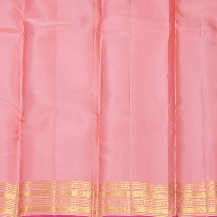 Hayagrivas Handloom Rani Pink Kanjivaram Silk Saree with Peach Pink Border SSCBF108G17-1