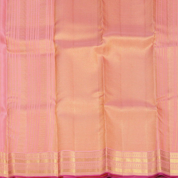 Hayagrivas Handloom Rani Pink Kanjivaram Silk Saree with Peach Pink Border SSCBF108G17-1