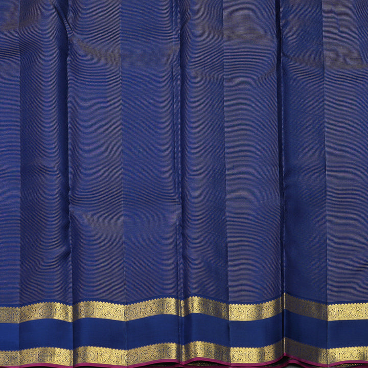 Hayagrivas Handloom Pista Green Kanjivaram Silk Saree with Navy Blue Border SSCBF108G4-2