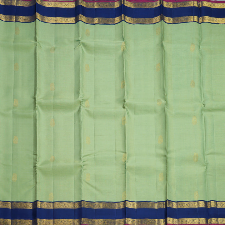 Hayagrivas Handloom Pista Green Kanjivaram Silk Saree with Navy Blue Border SSCBF108G4-2