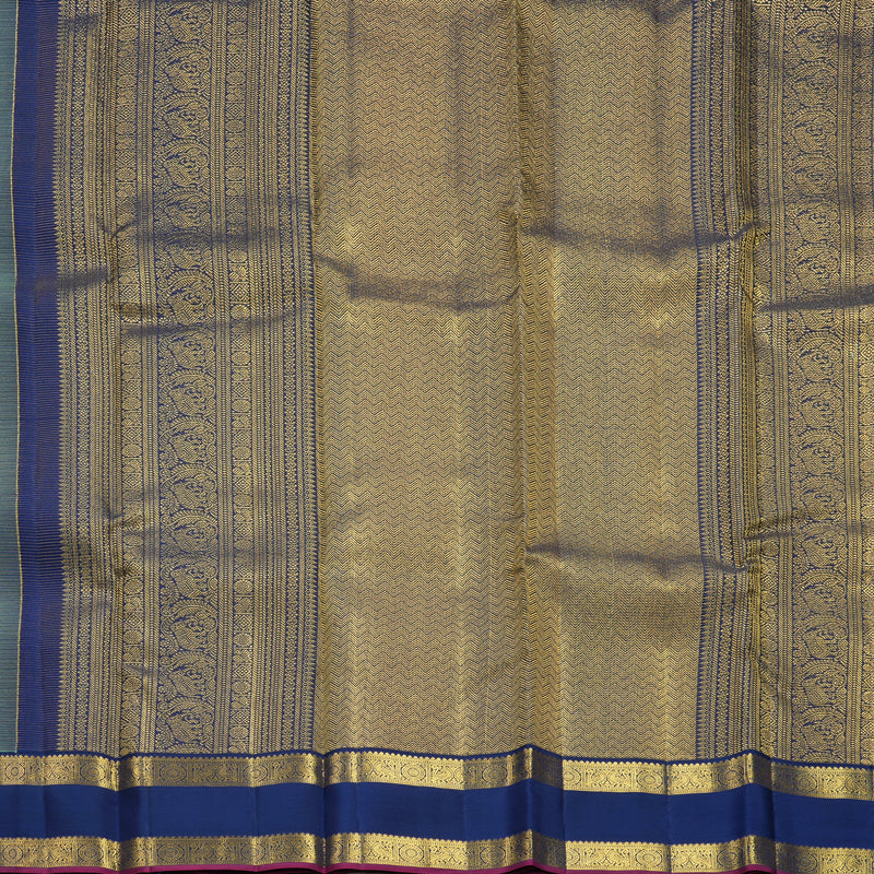 Hayagrivas Handloom Pista Green Kanjivaram Silk Saree with Navy Blue Border SSCBF108G4-2