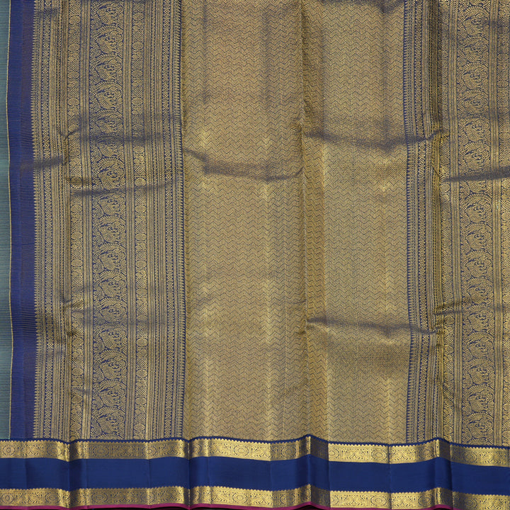 Hayagrivas Handloom Pista Green Kanjivaram Silk Saree with Navy Blue Border SSCBF108G4-2