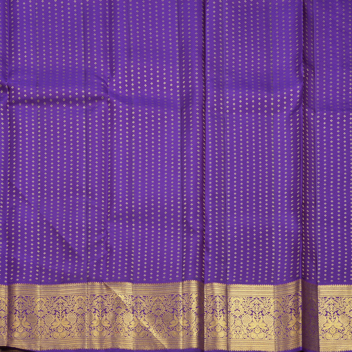 Hayagrivas Handloom Sea Blue Kanjivaram Silk Saree with Purple Border SSCBF108G5-1