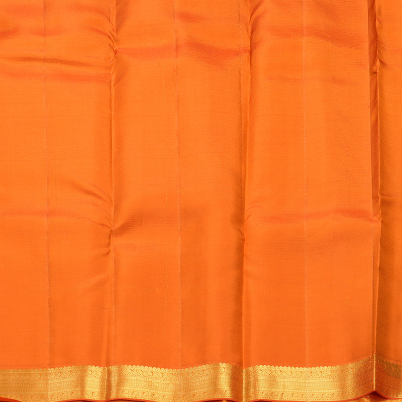 Hayagrivas Handloom Mild Pastel Green Kanjivaram Silk Saree with Orange Border SSCBF108G6-1