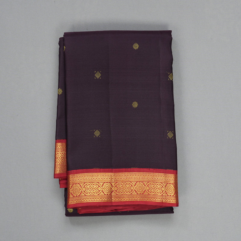 Hayagrivas Handloom Nagapazham Kanjivaram Silk Saree with Red Border SSCBF108G9-2