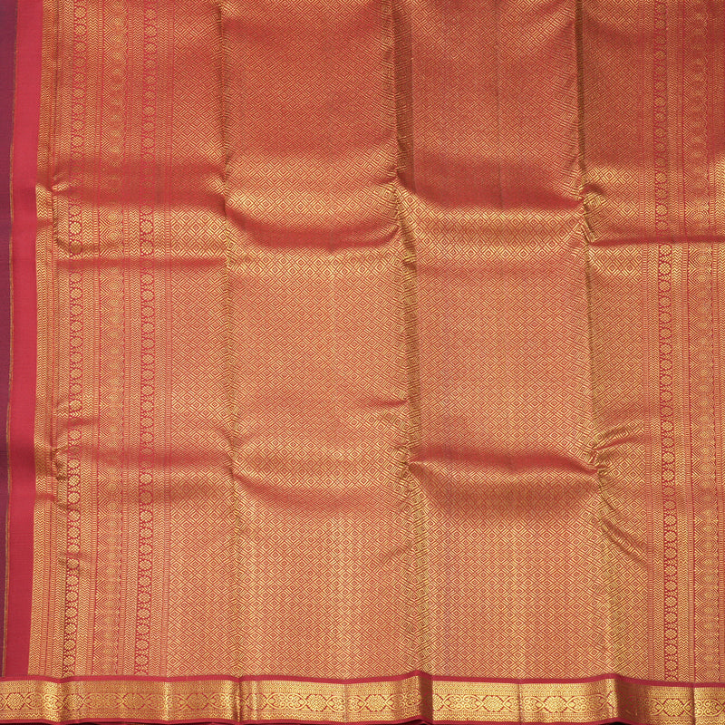 Hayagrivas Handloom Nagapazham Kanjivaram Silk Saree with Red Border SSCBF108G9-2