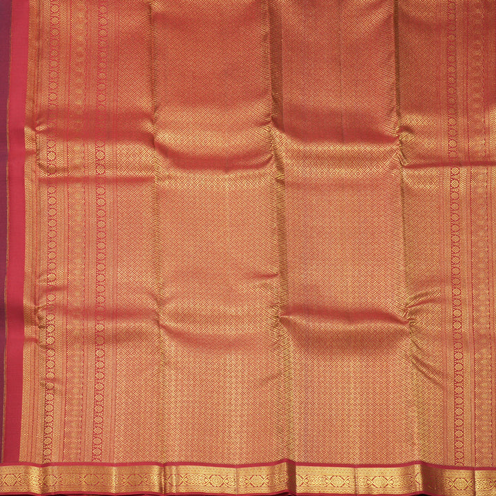 Hayagrivas Handloom Nagapazham Kanjivaram Silk Saree with Red Border SSCBF108G9-2