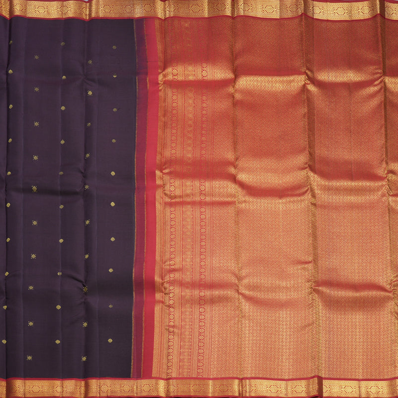 Hayagrivas Handloom Nagapazham Kanjivaram Silk Saree with Red Border SSCBF108G9-2
