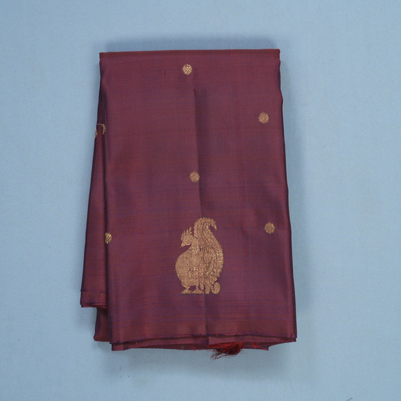 Hayagrivas Handloom Burgundy Kanjivaram Silk Saree SSCBF109G1-1