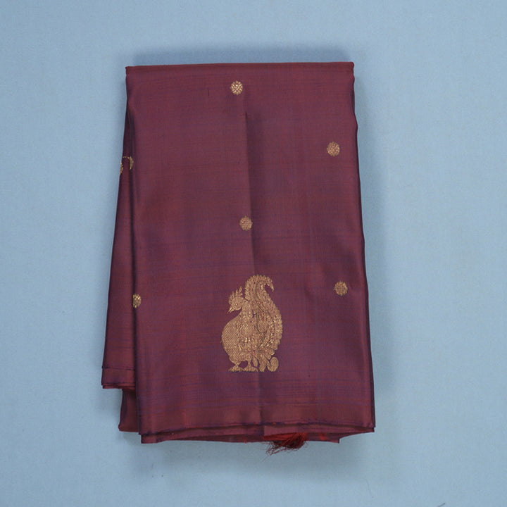 Hayagrivas Handloom Burgundy Kanjivaram Silk Saree SSCBF109G1-1