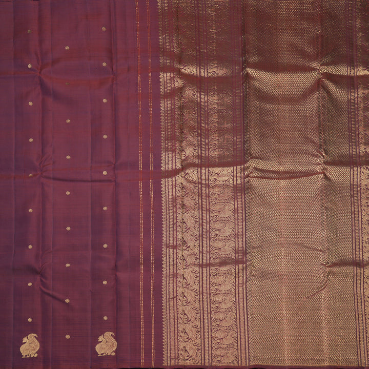 Hayagrivas Handloom Burgundy Kanjivaram Silk Saree SSCBF109G1-1
