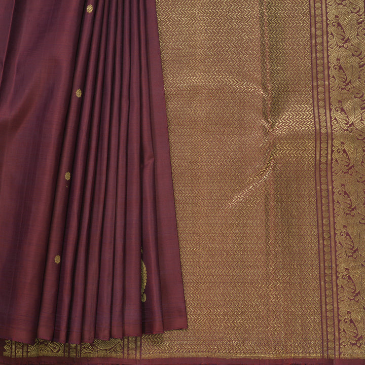 Hayagrivas Handloom Burgundy Kanjivaram Silk Saree SSCBF109G1-1