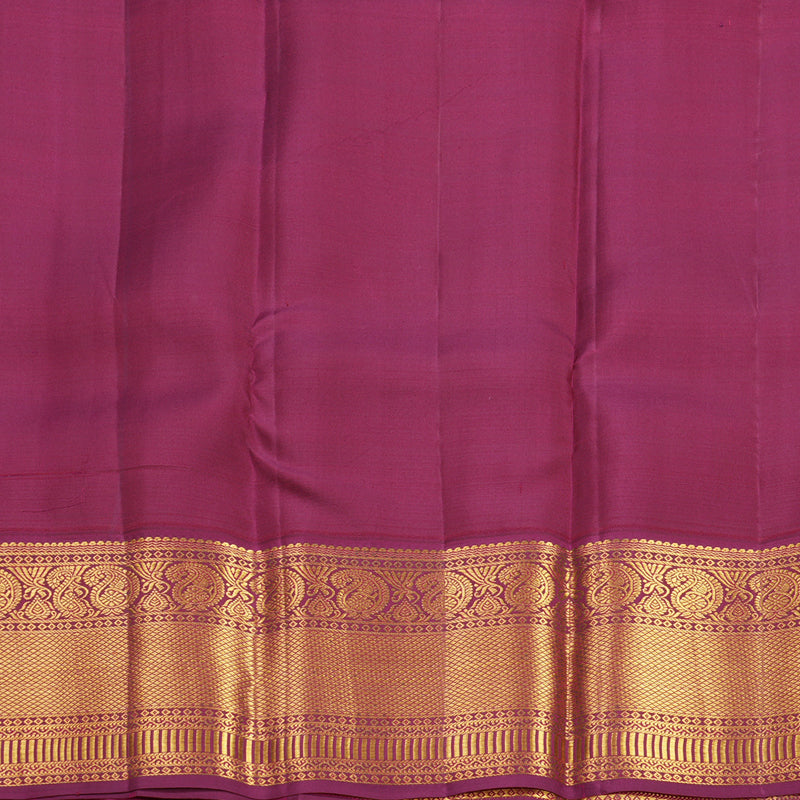 Hayagrivas Handloom Half-White Kanjivaram Silk Saree with Pinkish-Maroon Border SSCBF109G10-1