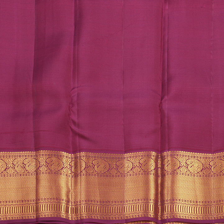 Hayagrivas Handloom Half-White Kanjivaram Silk Saree with Pinkish-Maroon Border SSCBF109G10-1