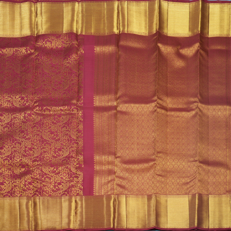 Hayagrivas Handloom Maroon Kanjivaram Silk Saree SSCBF109G11-1