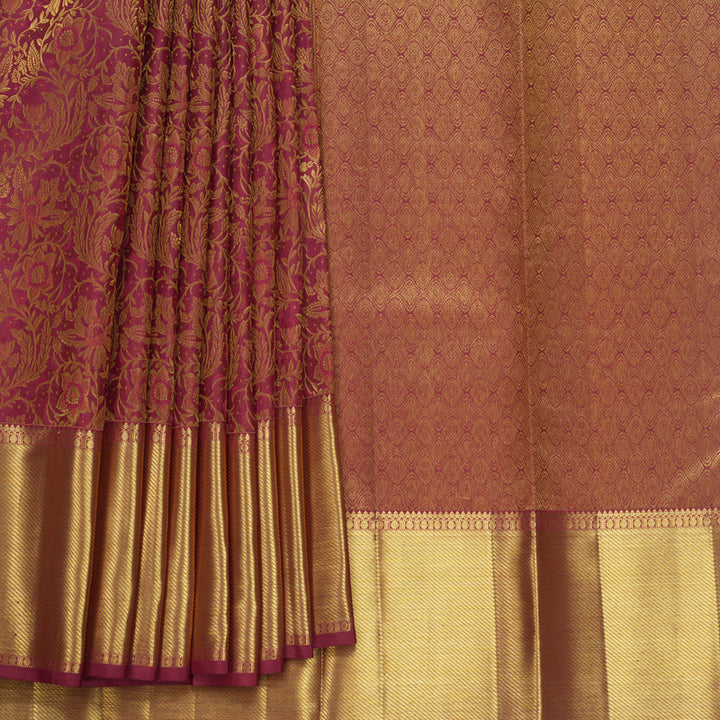 Hayagrivas Handloom Maroon Kanjivaram Silk Saree SSCBF109G11-1