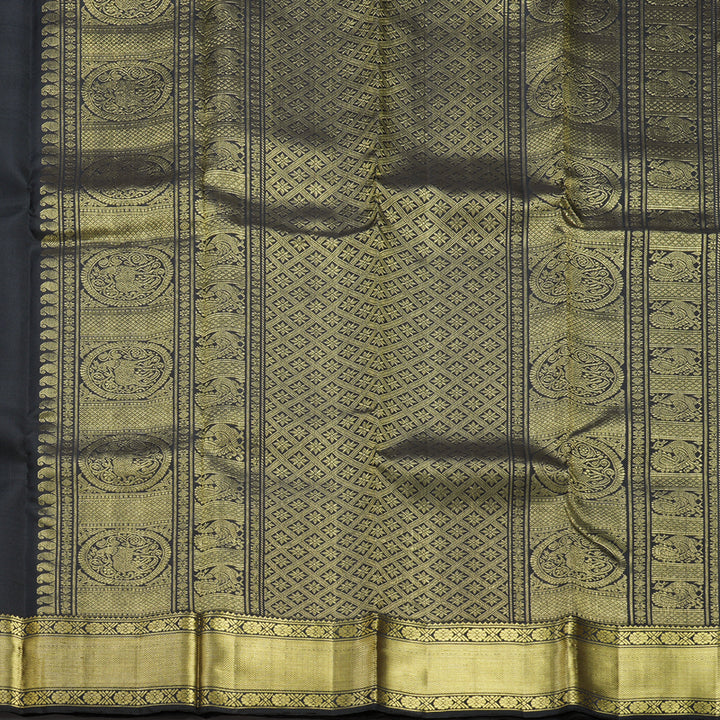 Hayagrivas Handloom Black Kanjivaram Silk Saree SSCBF109G12-1