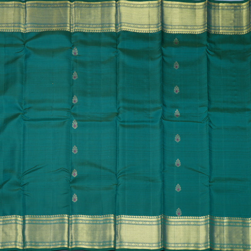 Hayagrivas Handloom Peacock Green Kanjivaram Silk Saree SSCBF109G14-1