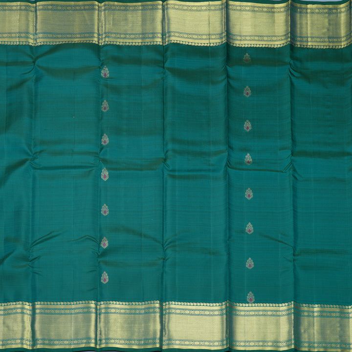 Hayagrivas Handloom Peacock Green Kanjivaram Silk Saree SSCBF109G14-1