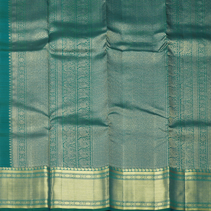 Hayagrivas Handloom Peacock Green Kanjivaram Silk Saree SSCBF109G14-1