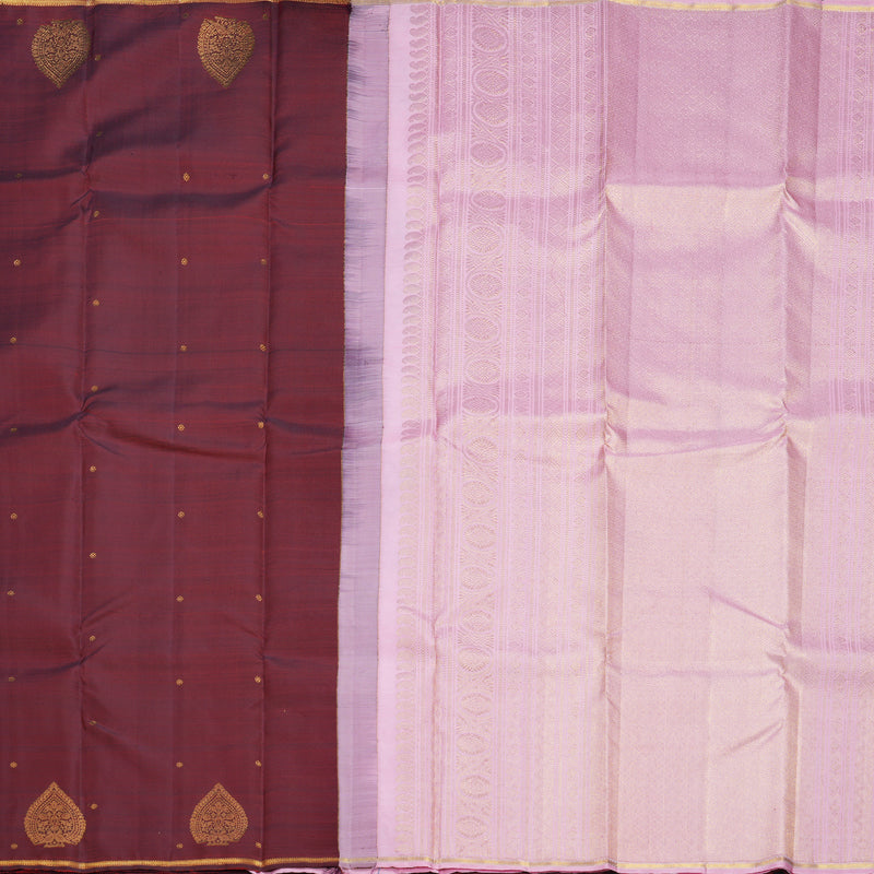 Hayagrivas Handloom Araku Maroon Kanjivaram Silk Saree SSCBF109G2-1