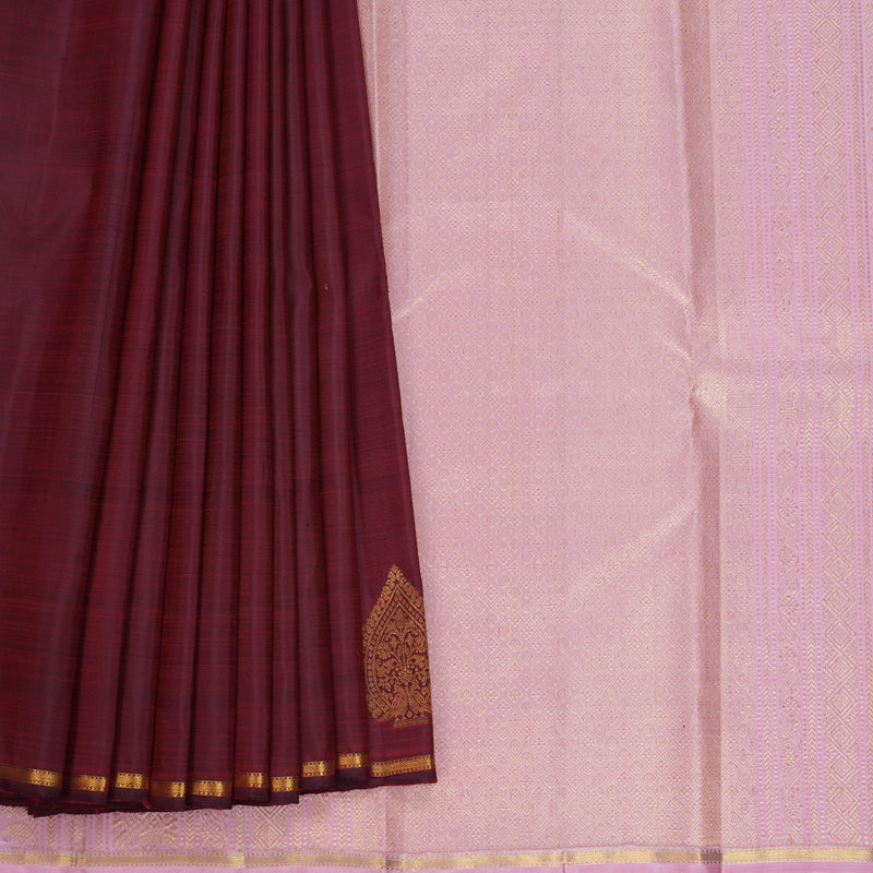 Hayagrivas Handloom Araku Maroon Kanjivaram Silk Saree SSCBF109G2-1