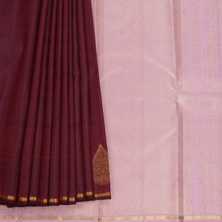 Hayagrivas Handloom Araku Maroon Kanjivaram Silk Saree SSCBF109G2-1
