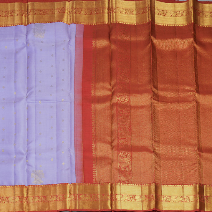 Hayagrivas Handloom Lavender Kanjivaram Silk Saree with Red Border SSCBF109G21-1