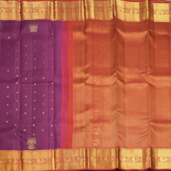Hayagrivas Handloom Vadamalli Kanjivaram Silk Saree with Red Border SSCBF109G21-2
