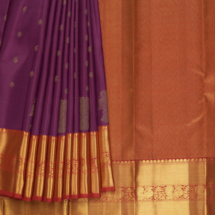Hayagrivas Handloom Vadamalli Kanjivaram Silk Saree with Red Border SSCBF109G21-2