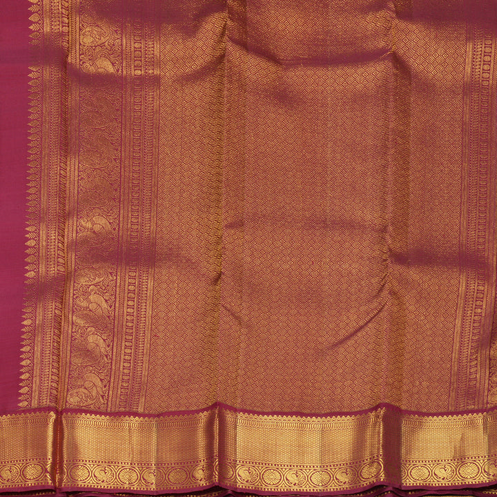 Hayagrivas Handloom MS Blue Kanjivaram Silk Saree with Maroon Border SSCBF109G23-1