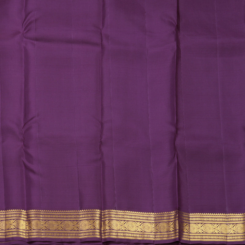 Hayagrivas Handloom Dark Green Kanjivaram Silk Saree with Purple Border SSCBF109G24-1
