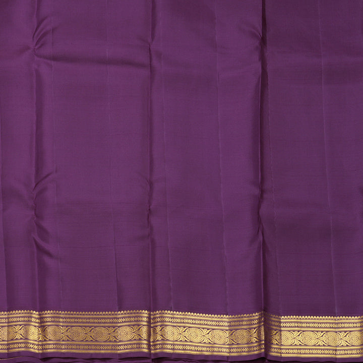 Hayagrivas Handloom Dark Green Kanjivaram Silk Saree with Purple Border SSCBF109G24-1