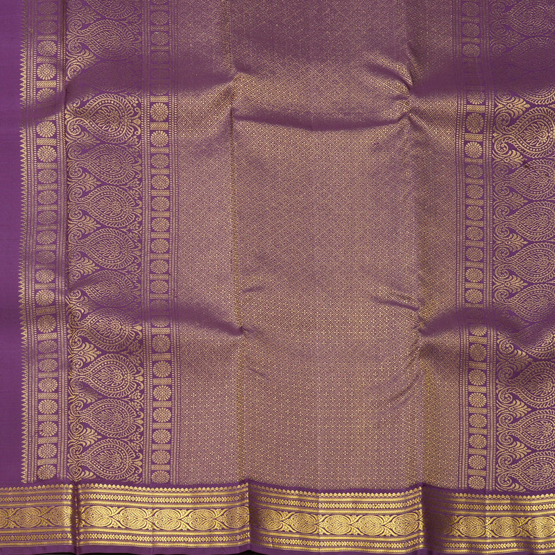 Hayagrivas Handloom Dark Green Kanjivaram Silk Saree with Purple Border SSCBF109G24-1