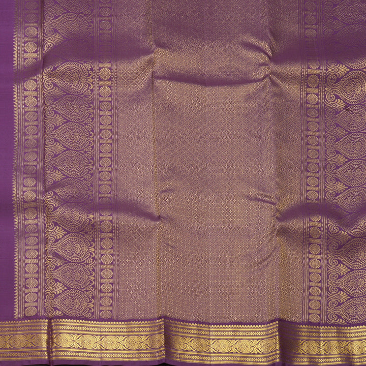 Hayagrivas Handloom Dark Green Kanjivaram Silk Saree with Purple Border SSCBF109G24-1
